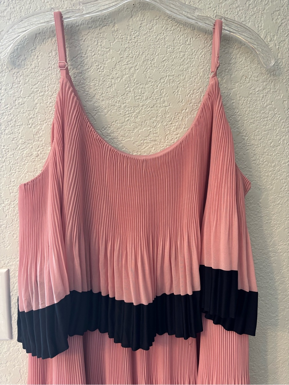 Lane Bryant Pink Pleated Maxi Dress, feminine, Romantic, fairy - Picture 3 of 8